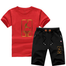 Load image into Gallery viewer, Jordan Baskılı Erkek Spor Tshirt Set-Siyah