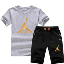 Load image into Gallery viewer, Jordan Baskılı Erkek Spor Tshirt Set-Siyah