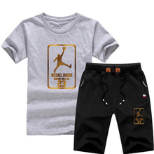 Load image into Gallery viewer, Jordan Baskılı Erkek Spor Tshirt Set-Siyah