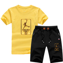 Load image into Gallery viewer, Jordan Baskılı Erkek Spor Tshirt Set-Siyah