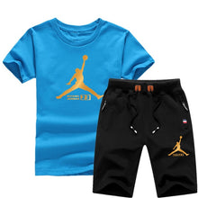 Load image into Gallery viewer, Jordan Baskılı Erkek Spor Tshirt Set-Siyah