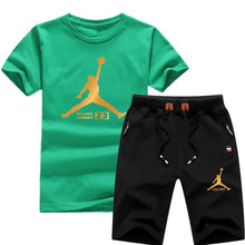 Load image into Gallery viewer, Jordan Baskılı Erkek Spor Tshirt Set-Siyah