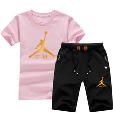 Load image into Gallery viewer, Jordan Baskılı Erkek Spor Tshirt Set-Siyah