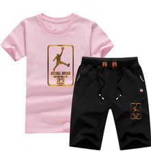 Load image into Gallery viewer, Jordan Baskılı Erkek Spor Tshirt Set-Siyah