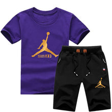 Load image into Gallery viewer, Jordan Baskılı Erkek Spor Tshirt Set-Siyah