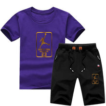 Load image into Gallery viewer, Jordan Baskılı Erkek Spor Tshirt Set-Siyah