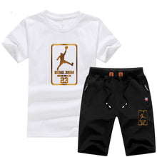 Load image into Gallery viewer, Jordan Baskılı Erkek Spor Tshirt Set-Siyah