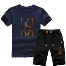 Load image into Gallery viewer, Jordan Baskılı Erkek Spor Tshirt Set-Siyah