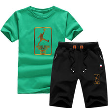 Load image into Gallery viewer, Jordan Baskılı Erkek Spor Tshirt Set-Kırmızı ve Siyah