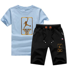 Load image into Gallery viewer, Jordan Baskılı Erkek Spor Tshirt Set-Kırmızı ve Siyah