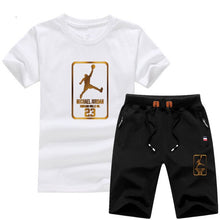 Load image into Gallery viewer, Jordan Baskılı Erkek Spor Tshirt Set-Kırmızı ve Siyah